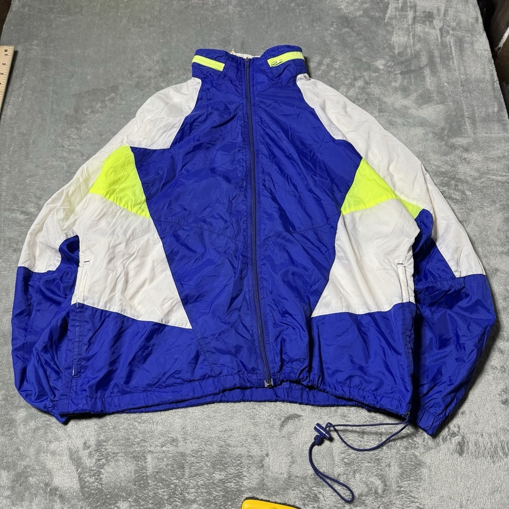 VTG 80s Nike Mens L Colorblocked‎ Lightweight Windbreaker w Tuckaway Hood